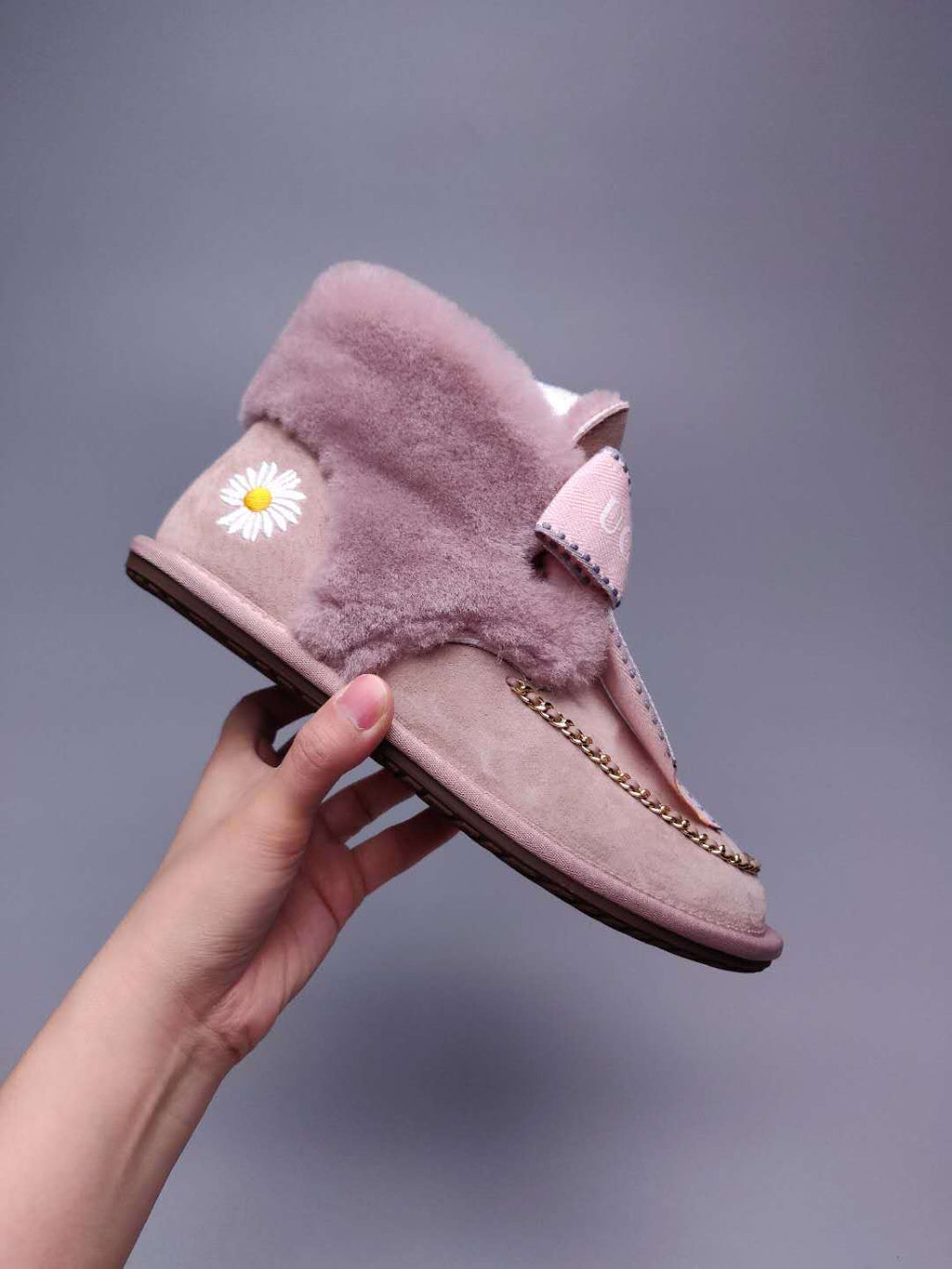 Mu Pink Daisy, Chain & Ribbon Detail Shoes - Style 7888
