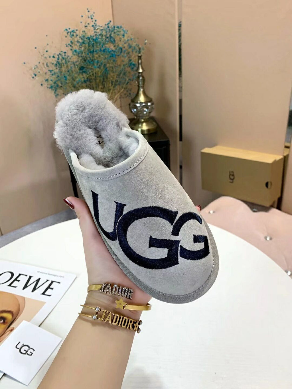 Gray Big G Indoor Slippers - Style 2593