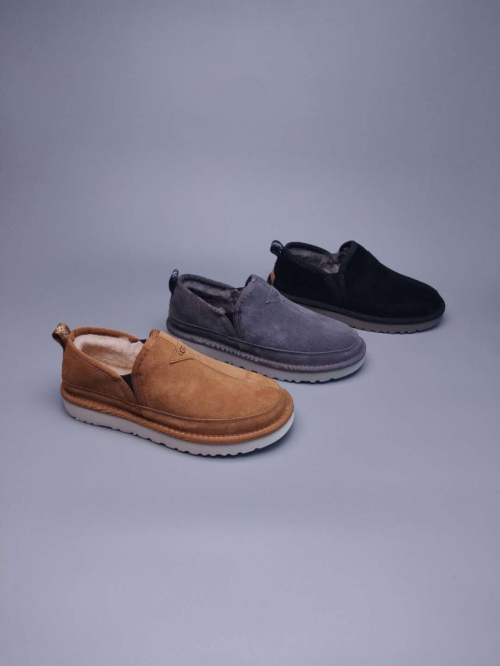 Men's Gray Slip-On Low-Top Casual Shoes - Style 3455
