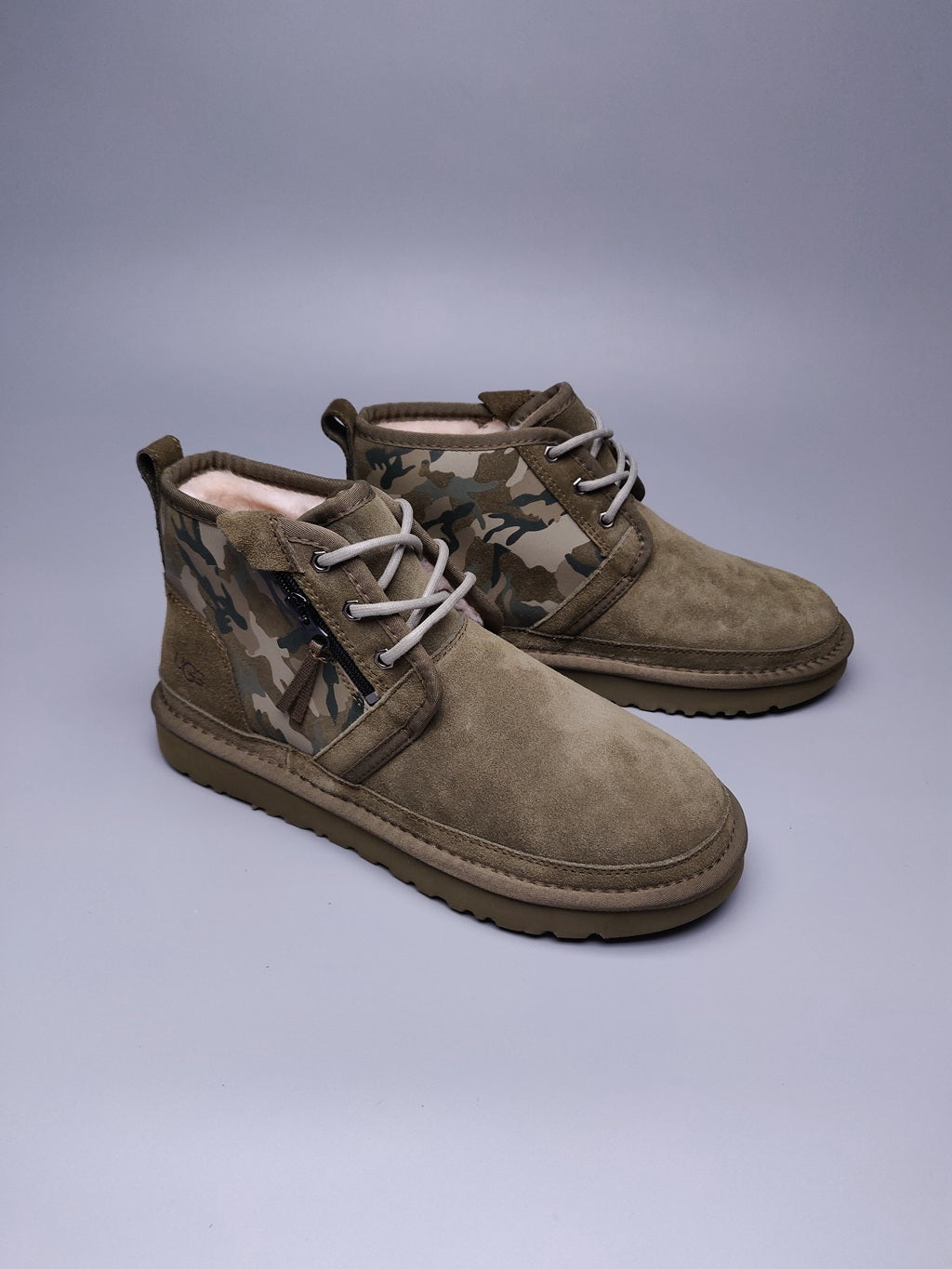 Men's Army Green Colorblock Camo Casual Shoes - Style 4193