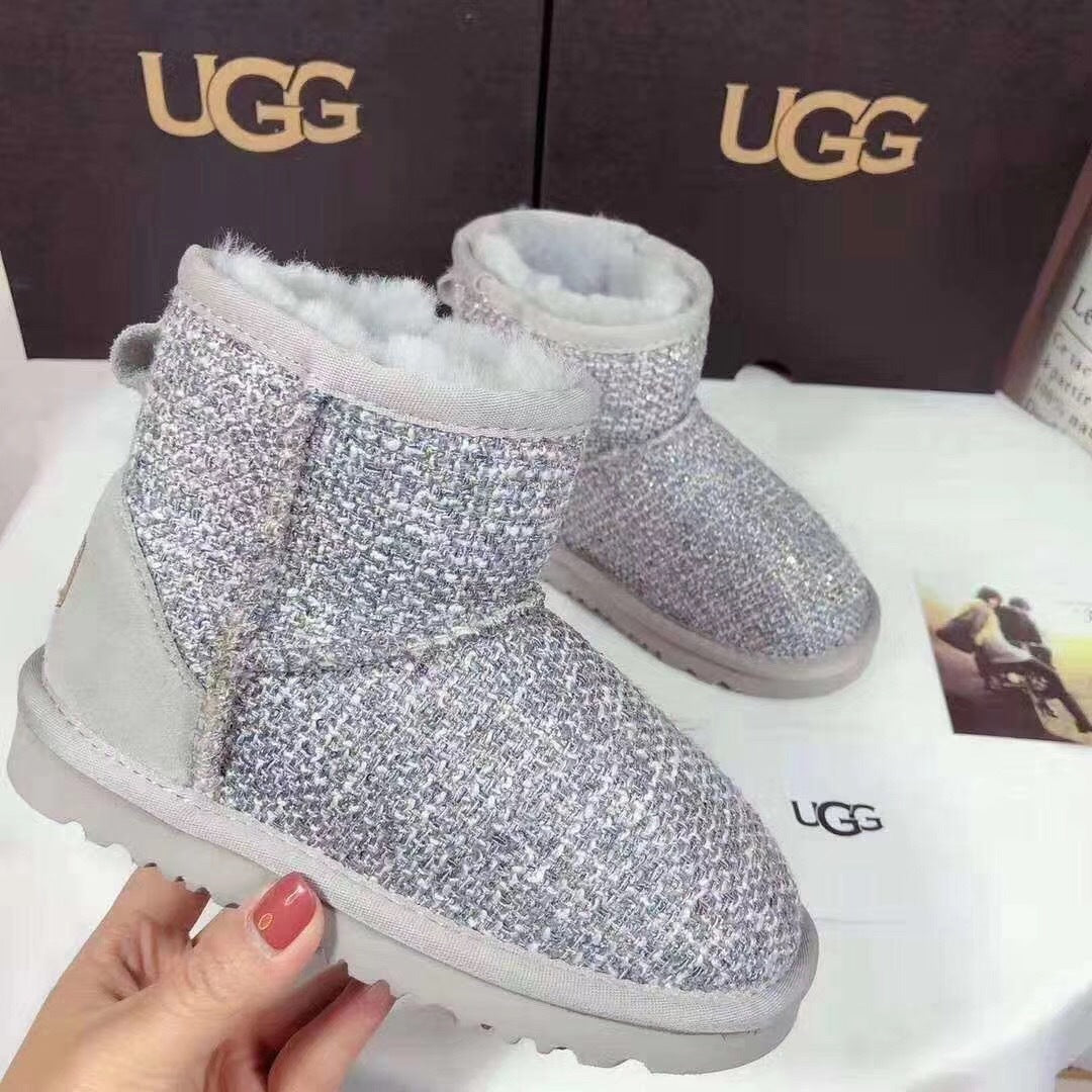 Kids' Chic Gray Snow Boots - Style 5854