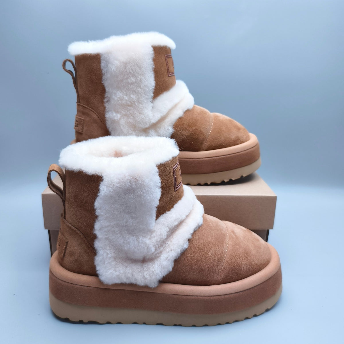 Chestnut Chunky Platform Mid-Top Casual Shoes - Style 3316