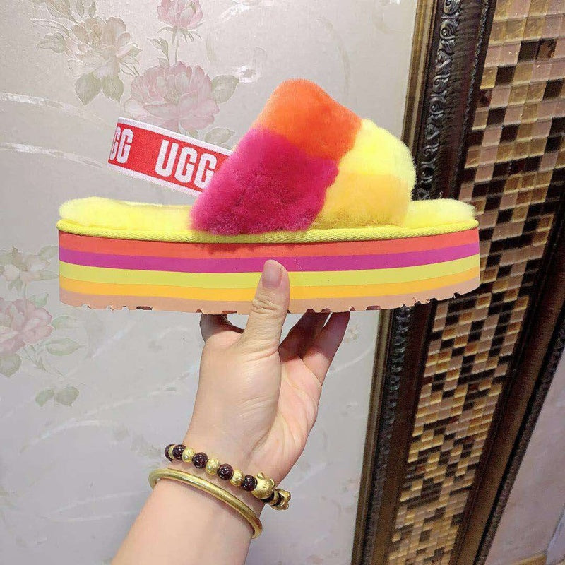 Yellow Colorblock Platform Sandals - Style 3490
