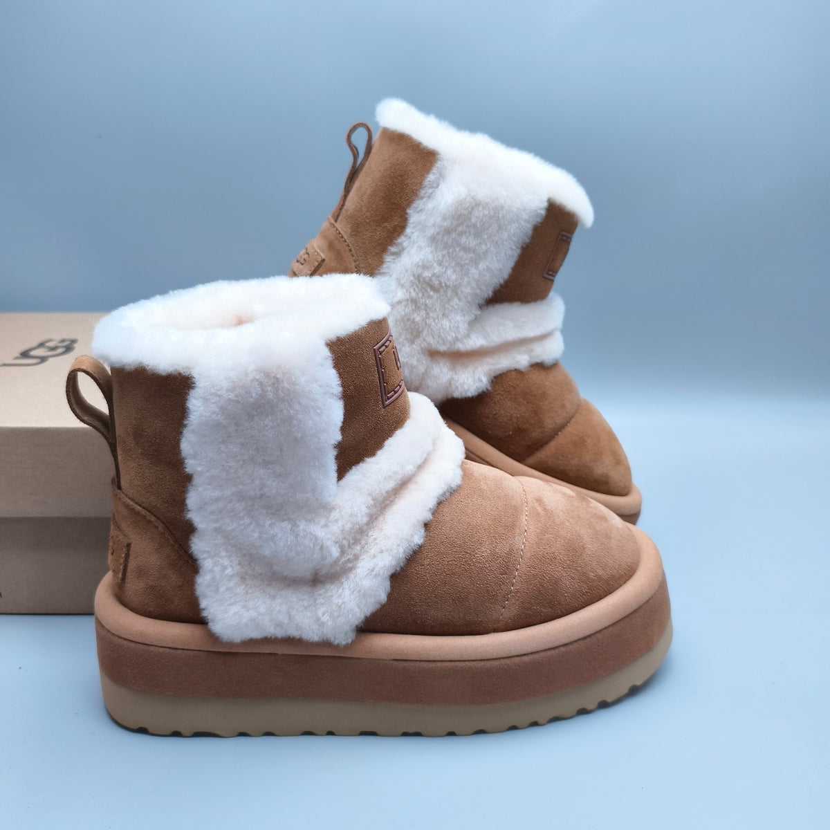 Chestnut Chunky Platform Mid-Top Casual Shoes - Style 3316