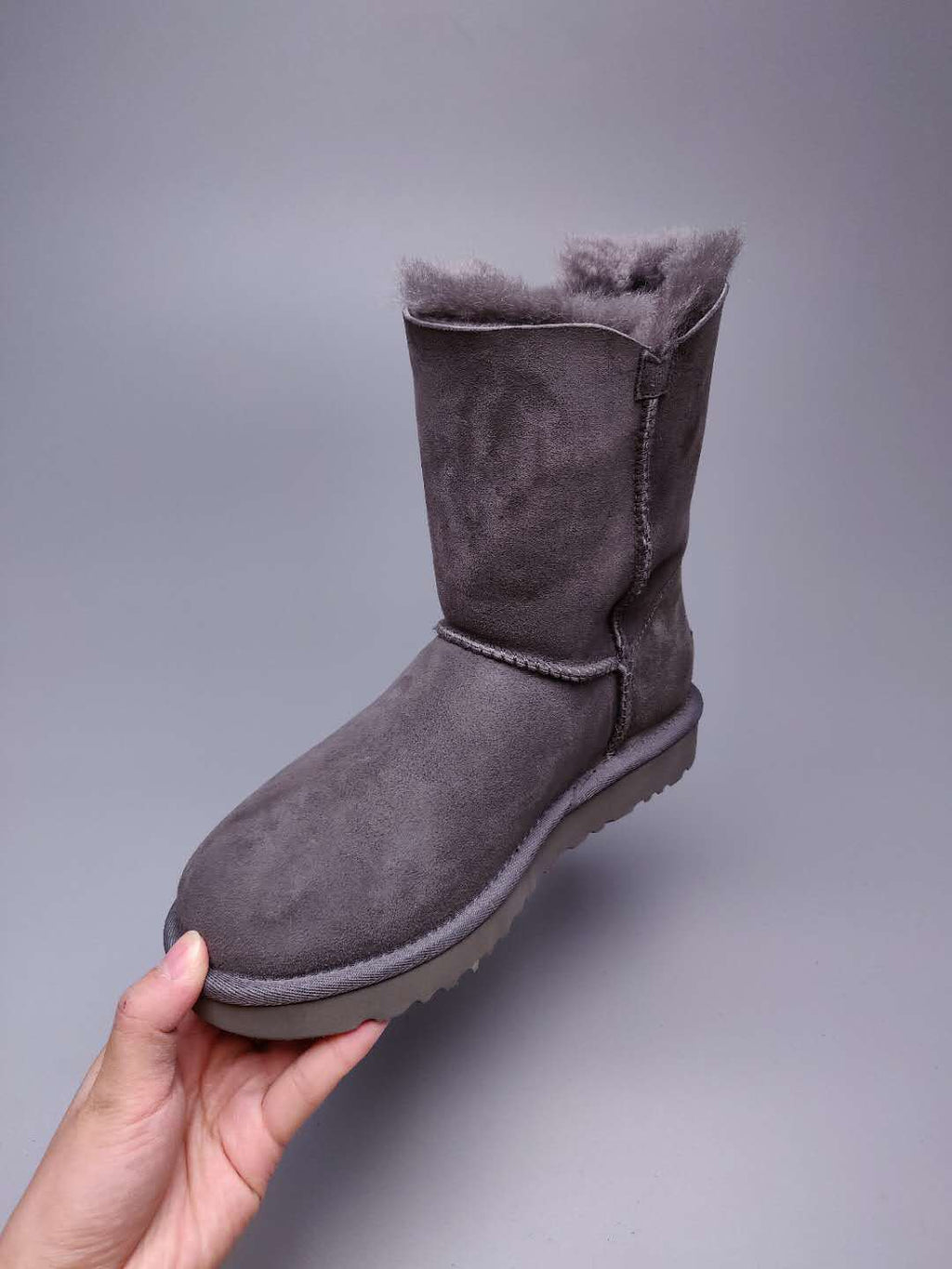 Gray Side-Zip Mid-Calf Boots - Style 2480