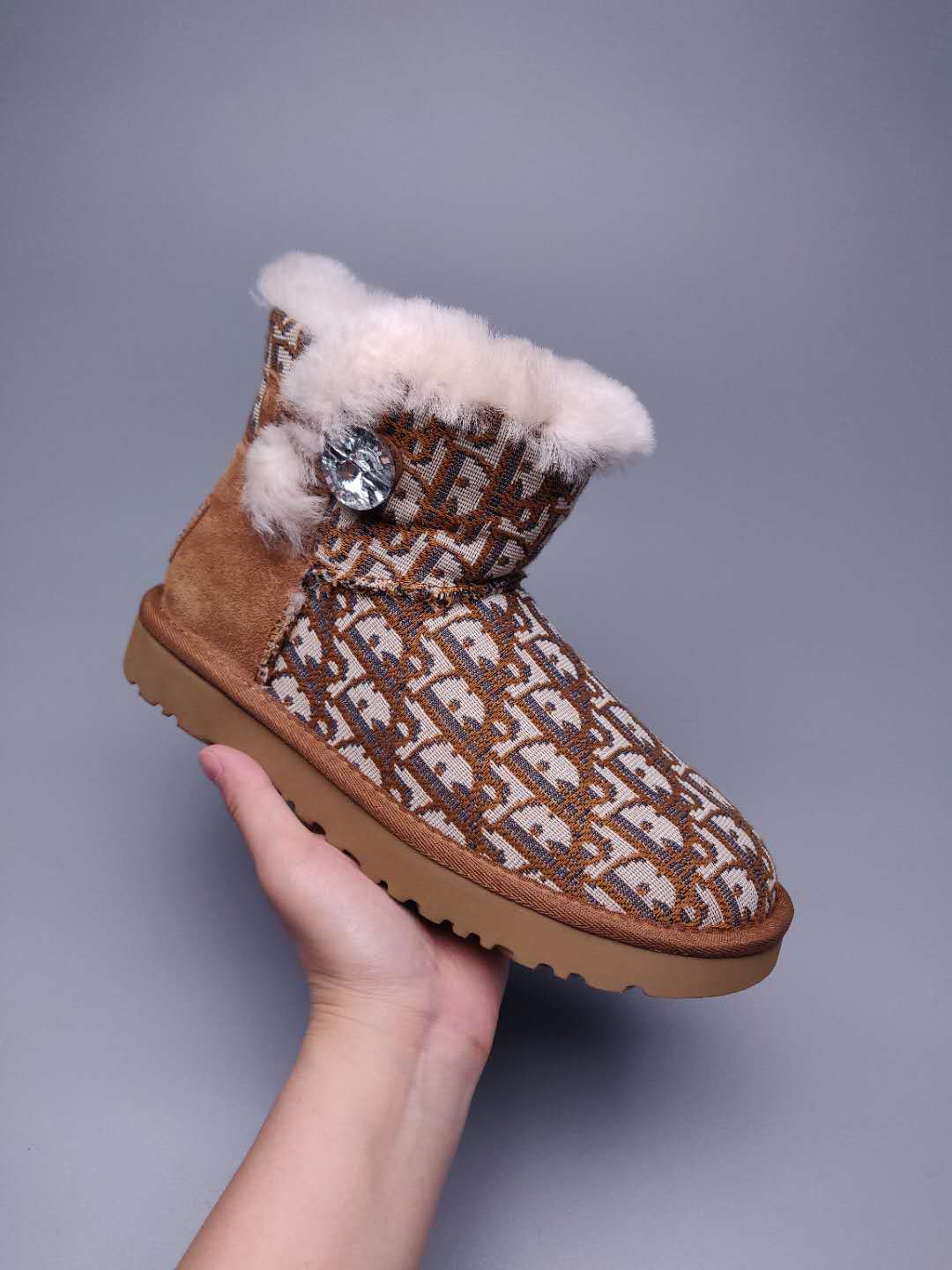 Chestnut Fabric-Textured Footwear - Style 6554