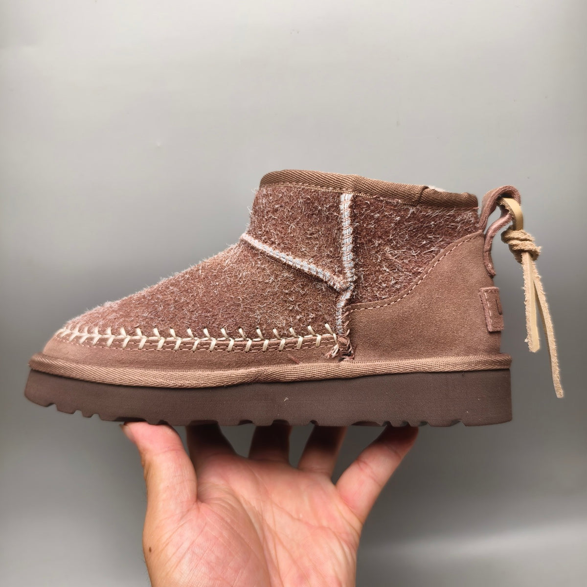 Brown Suede-Finish Back-Strap Shoes - Style 1538