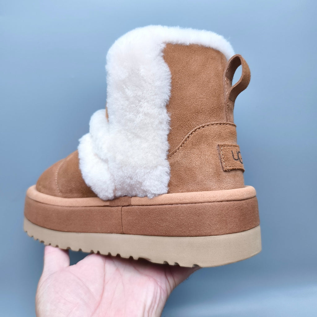 Chestnut Chunky Platform Mid-Top Casual Shoes - Style 3316