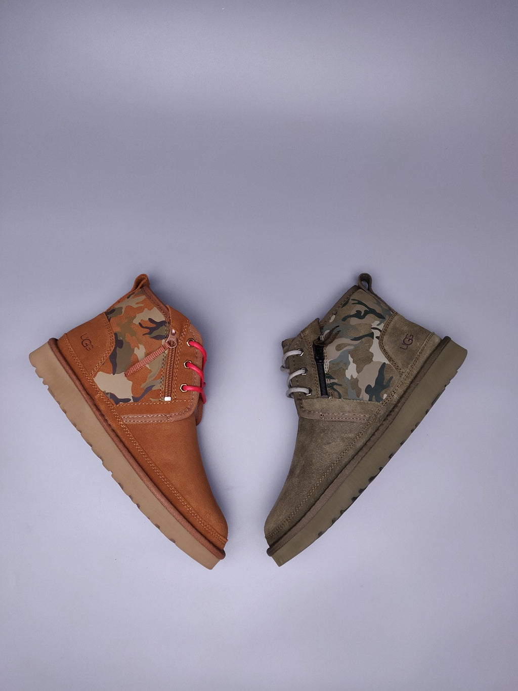 Men's Army Green Colorblock Camo Casual Shoes - Style 4193