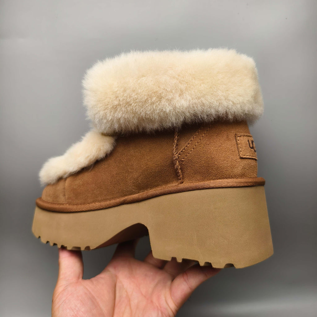 Esme Chestnut Lace-Up Wedge Ankle Boots - Style 1532
