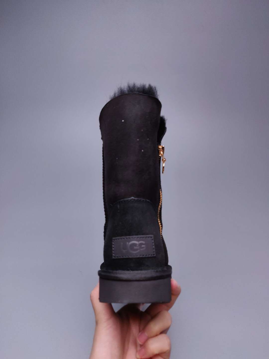 Black Side-Zip Mid-Calf Boots - Style 2480