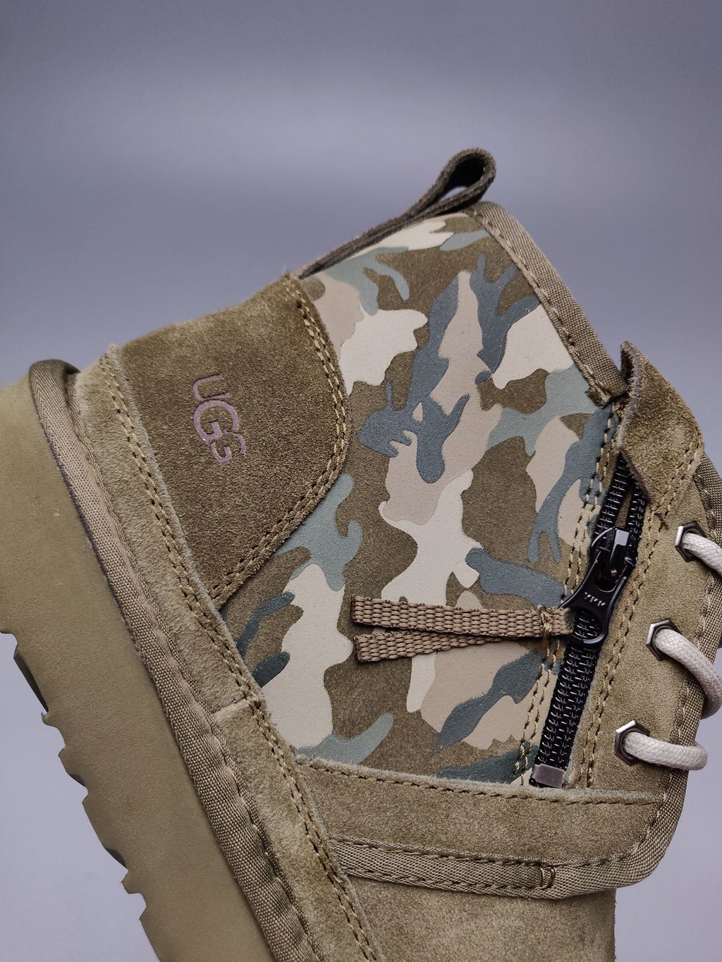 Men's Army Green Colorblock Camo Casual Shoes - Style 4193