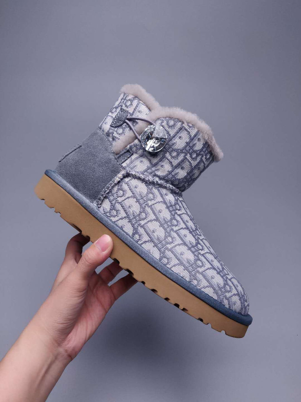 Gray Fabric-Textured Footwear - Style 6554