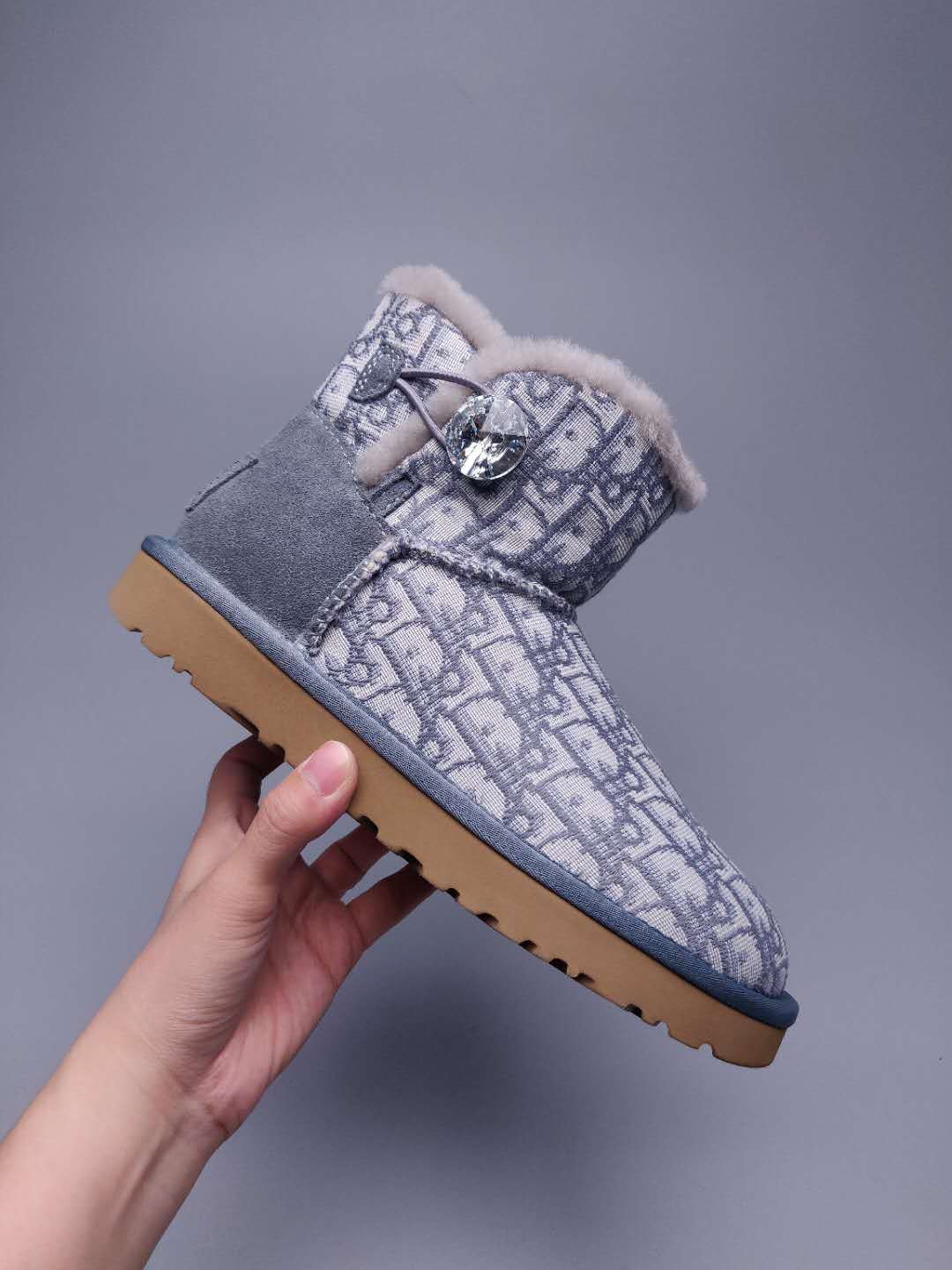 Gray Fabric-Textured Footwear - Style 6554