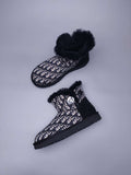 Black Fabric-Textured Footwear - Style 6554