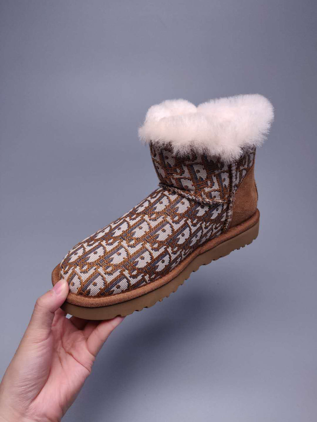 Chestnut Fabric-Textured Footwear - Style 6554