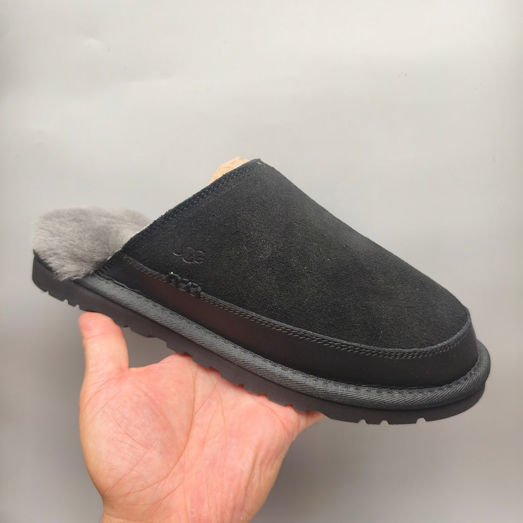 Men's Black Ultralight Fluffy Casual Slippers - Style 4585