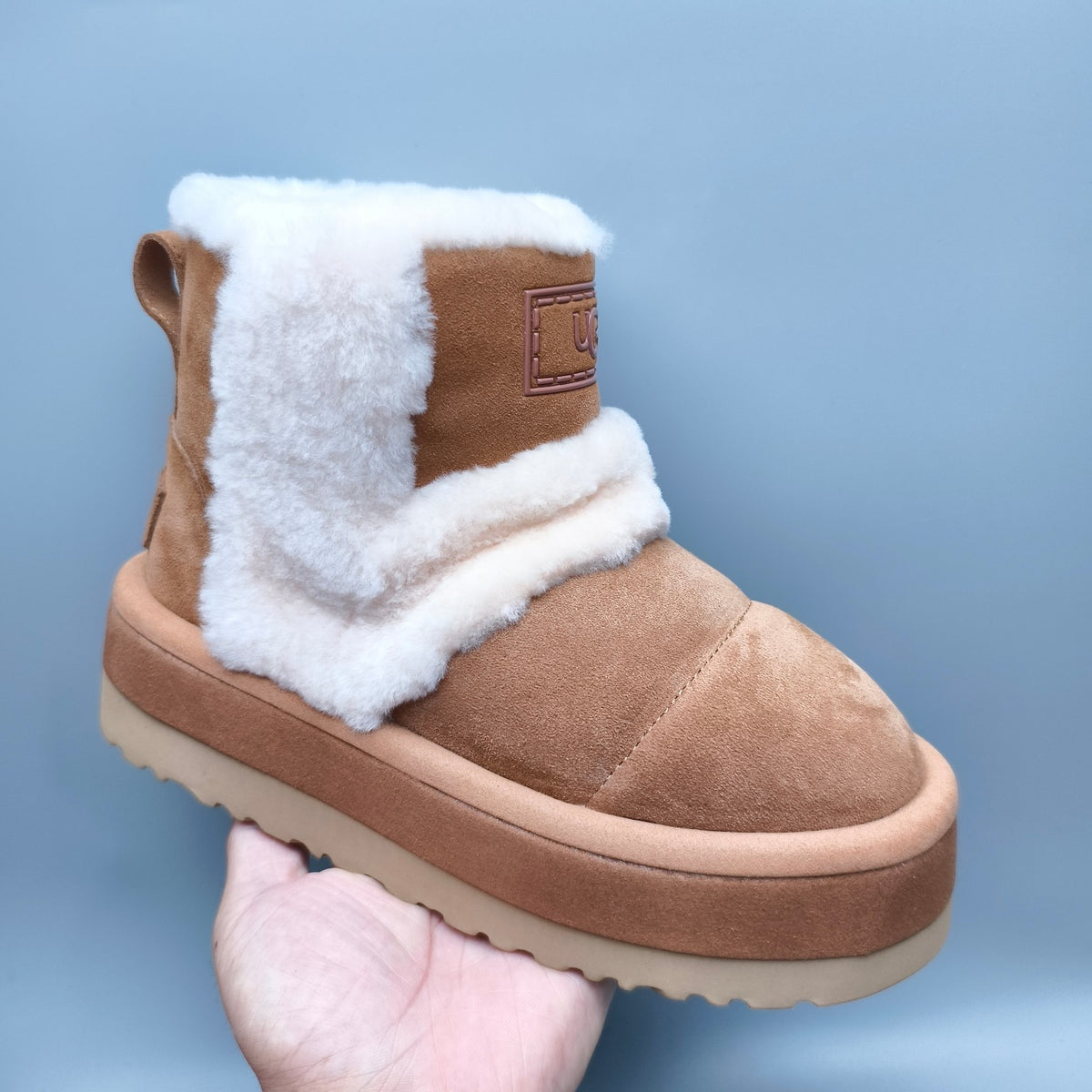 Chestnut Chunky Platform Mid-Top Casual Shoes - Style 3316