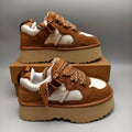 Chestnut Chunky Platform Lace-Up Sneakers - Style 1541