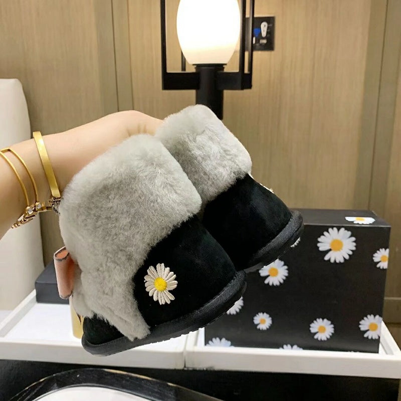Black Daisy, Chain & Ribbon Detail Shoes - Style 7888