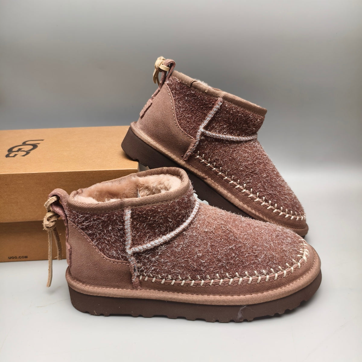 Brown Suede-Finish Back-Strap Shoes - Style 1538