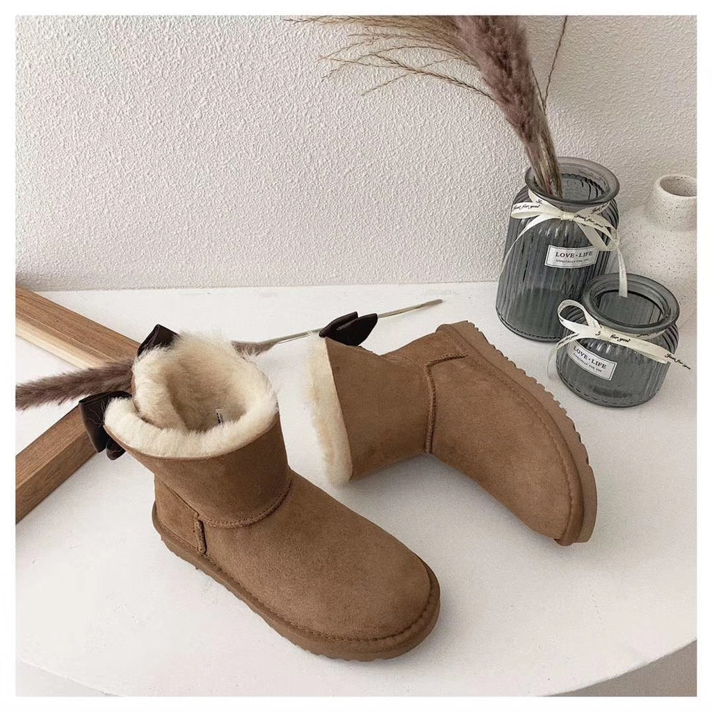 Chestnut Bow-Detail Ankle Boots - Style 3130