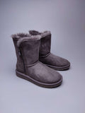 Gray Side-Zip Mid-Calf Boots - Style 2480