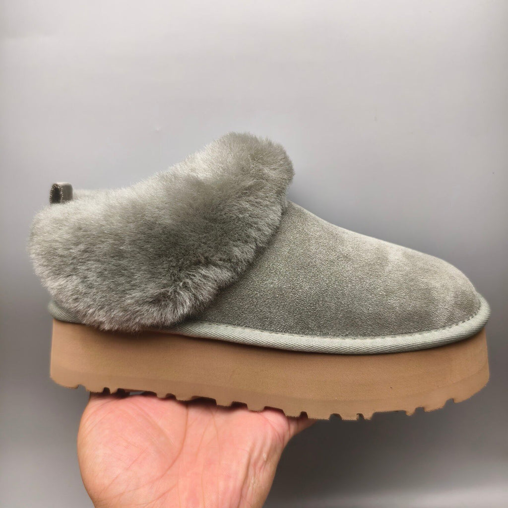 Green Platform Slip-On Shoes - Style 1393
