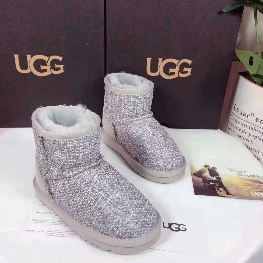 Kids' Chic Gray Snow Boots - Style 5854