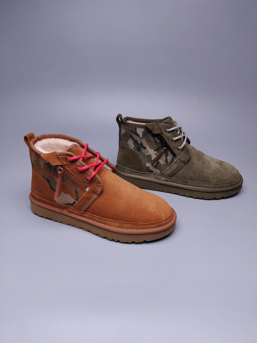 Men's Army Green Colorblock Camo Casual Shoes - Style 4193