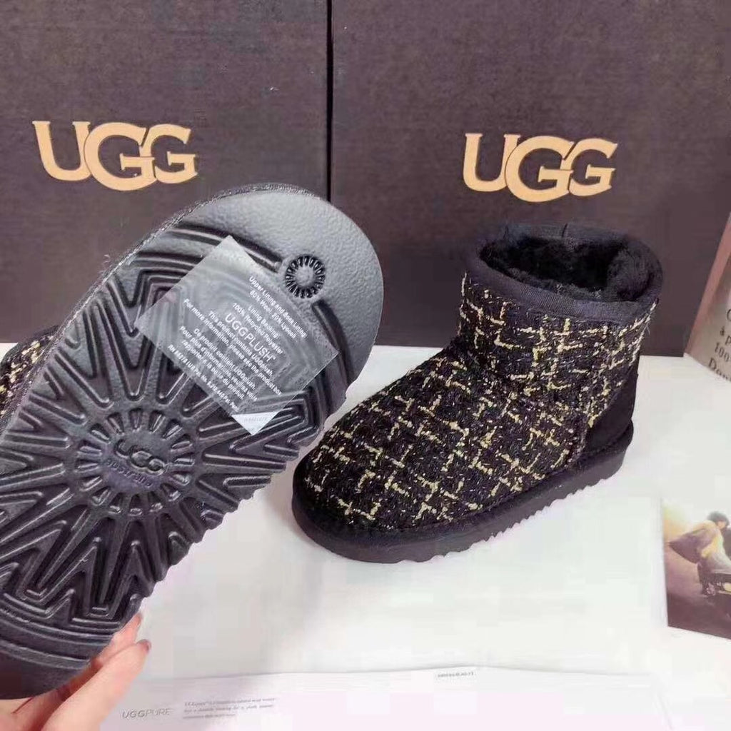 Kids' Chic Black Snow Boots - Style 5854