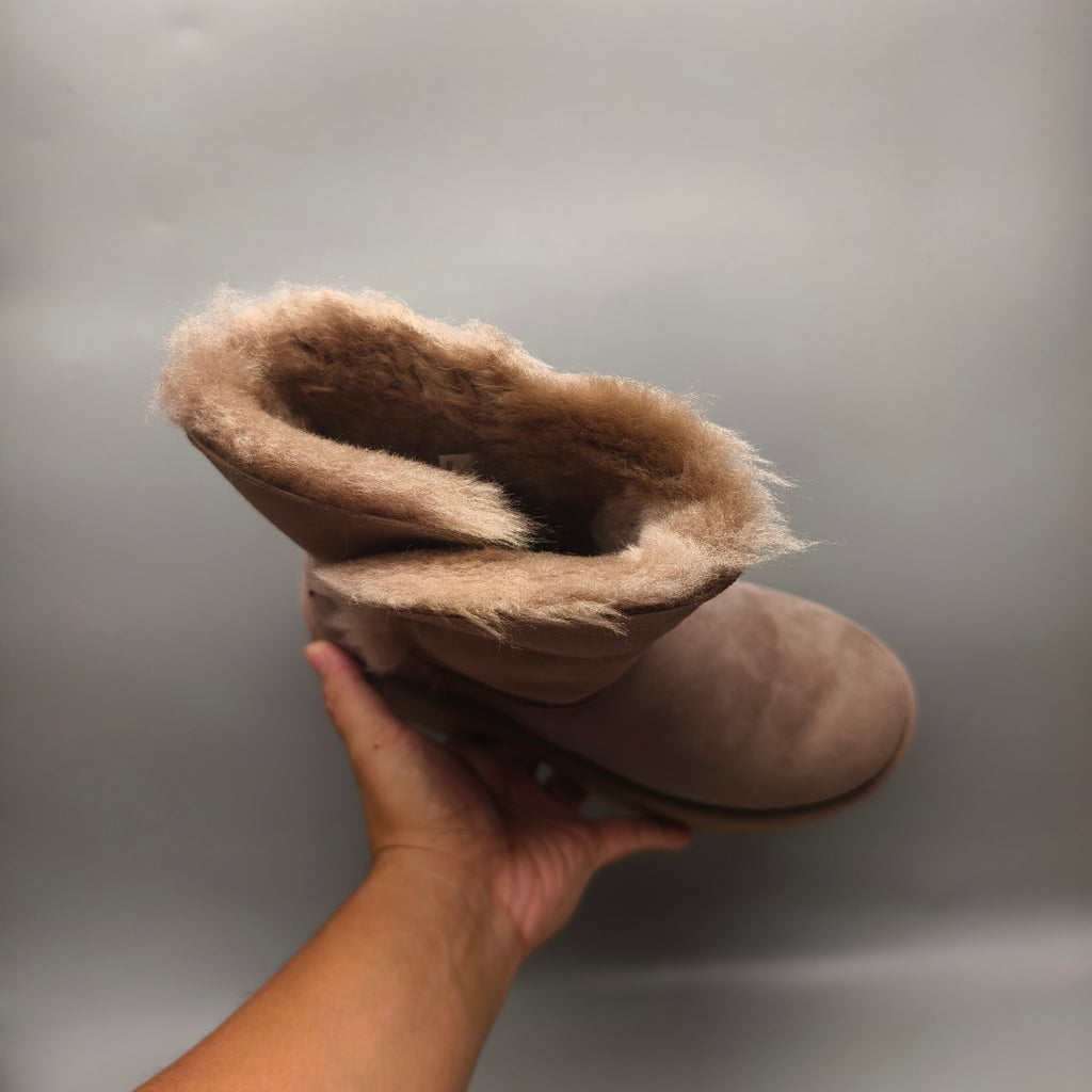 Women's Walnut Platform Wedge Mid-Calf Boots - 1533