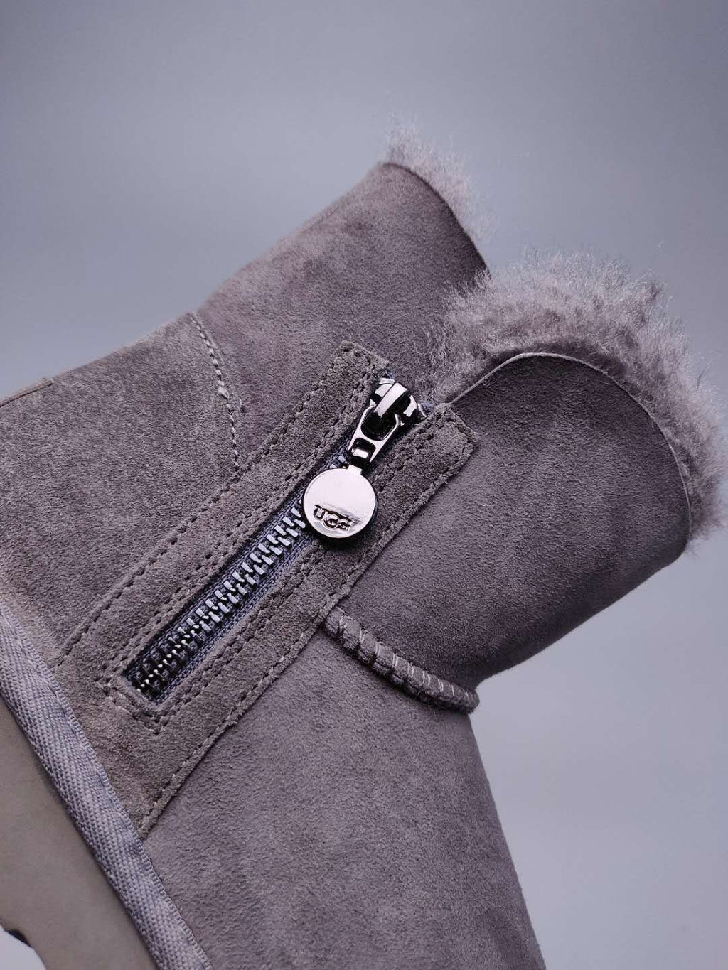 Gray Side-Zip Ankle Boots - Style 2481