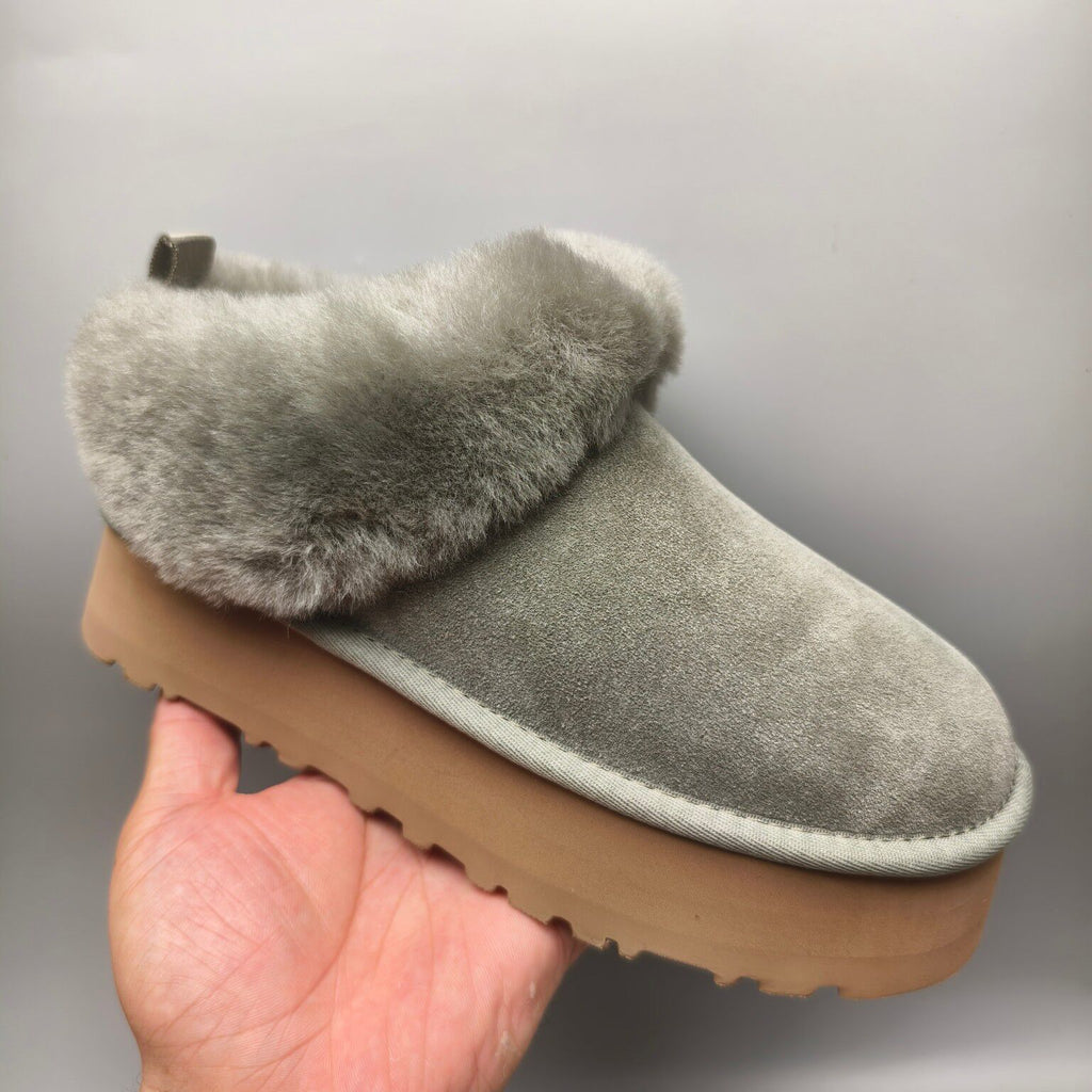Green Platform Slip-On Shoes - Style 1393