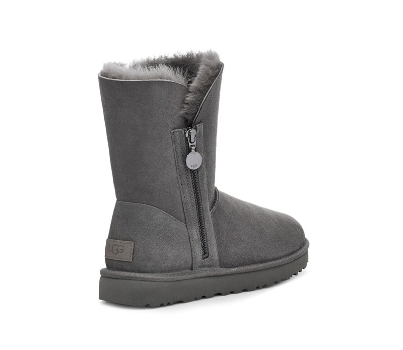Gray Side-Zip Mid-Calf Boots - Style 2480
