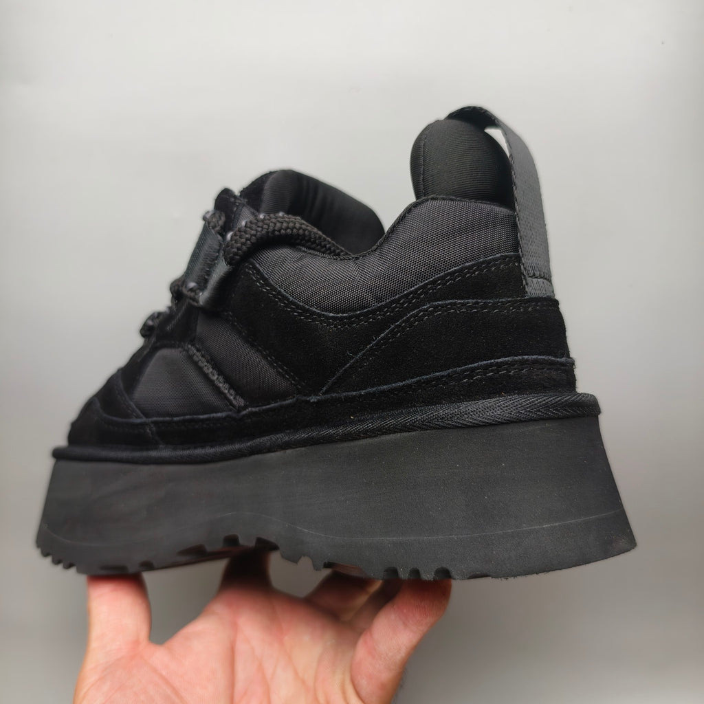 Black Chunky Platform Lace-Up Sneakers - Style 1541