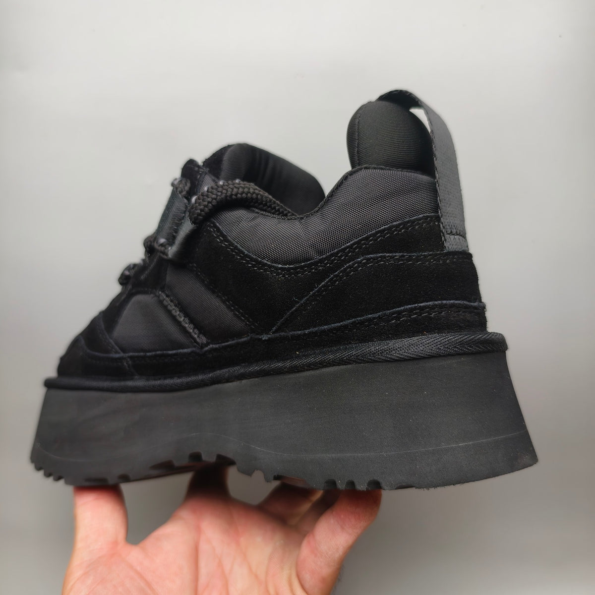 Black Chunky Platform Lace-Up Sneakers - Style 1541