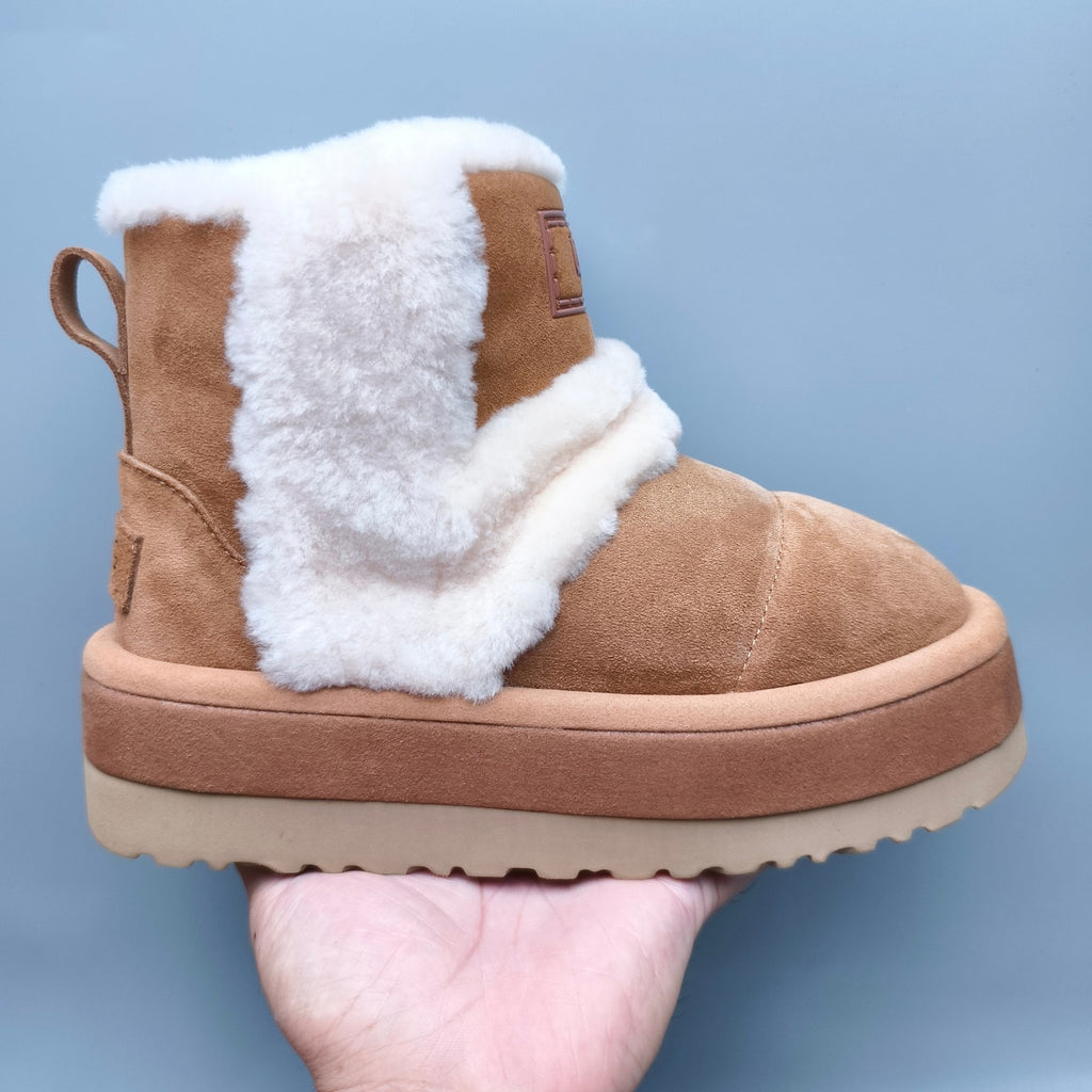 Chestnut Chunky Platform Mid-Top Casual Shoes - Style 3316