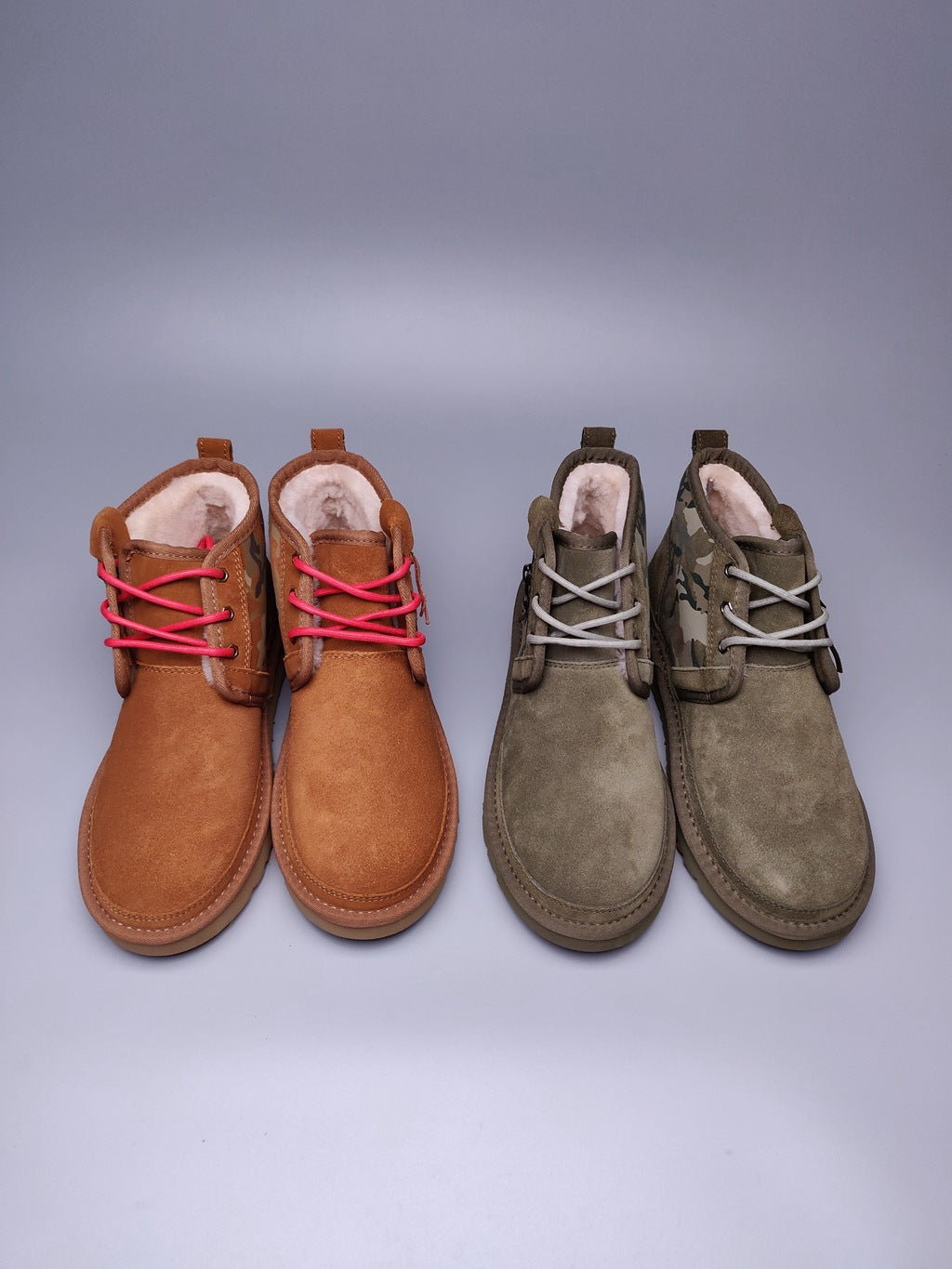 Men's Army Green Colorblock Camo Casual Shoes - Style 4193