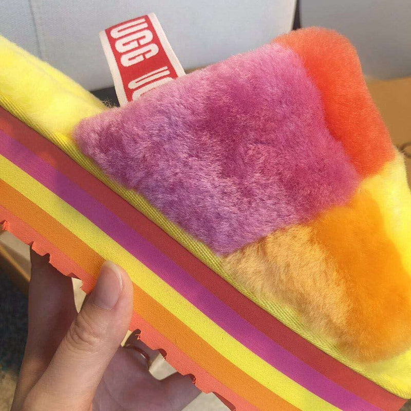 Yellow Colorblock Platform Sandals - Style 3490