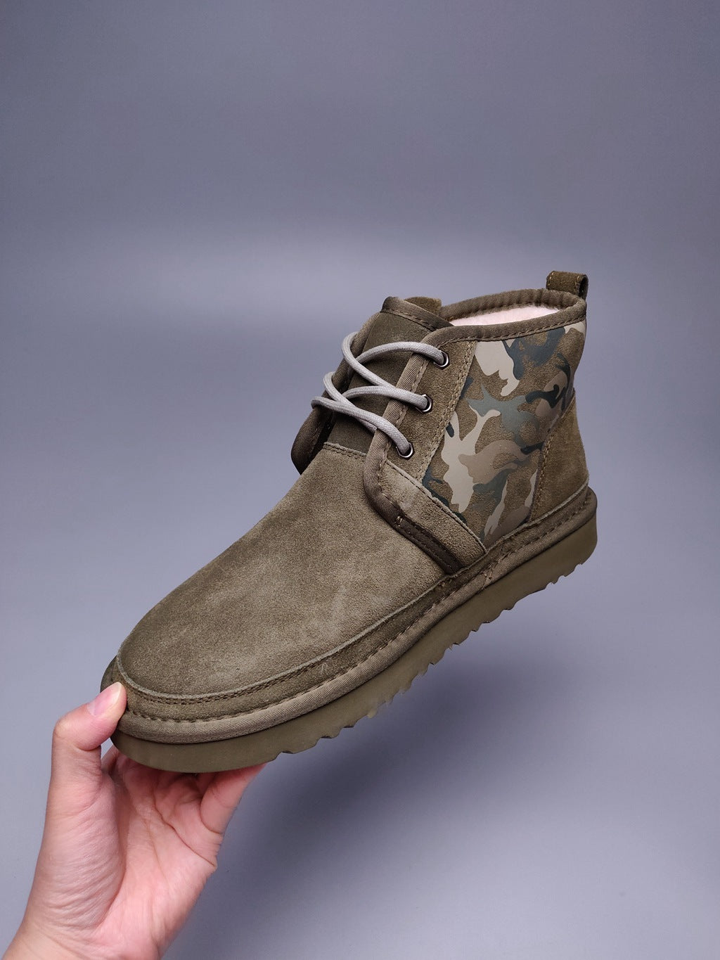 Men's Army Green Colorblock Camo Casual Shoes - Style 4193