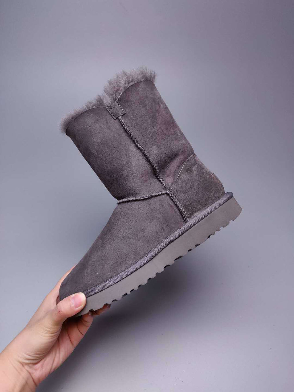 Gray Side-Zip Mid-Calf Boots - Style 2480