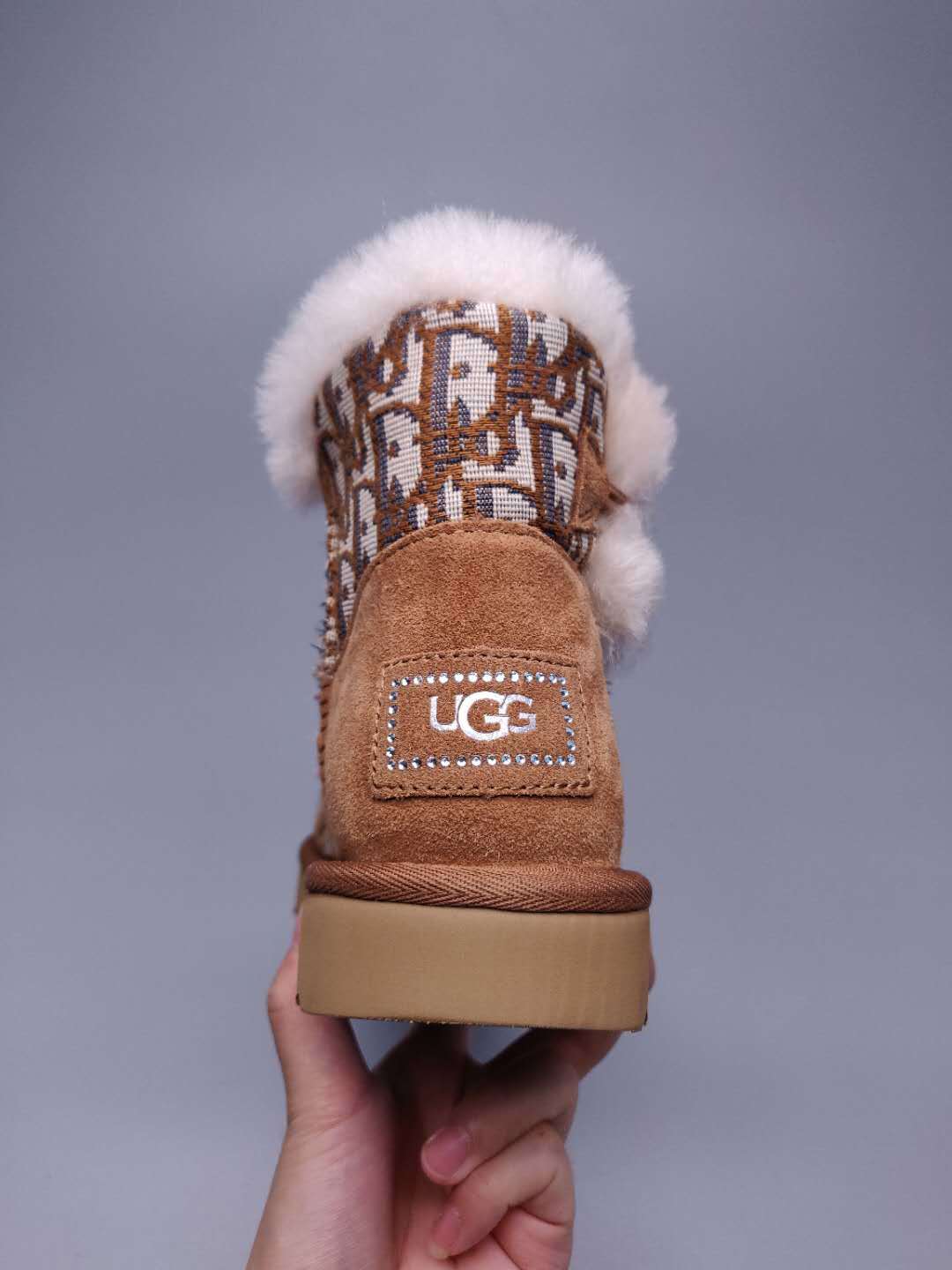Chestnut Fabric-Textured Footwear - Style 6554