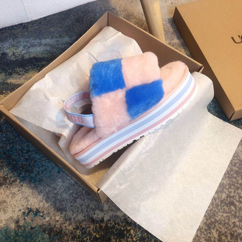 Pink Colorblock Platform Sandals - Style 3490
