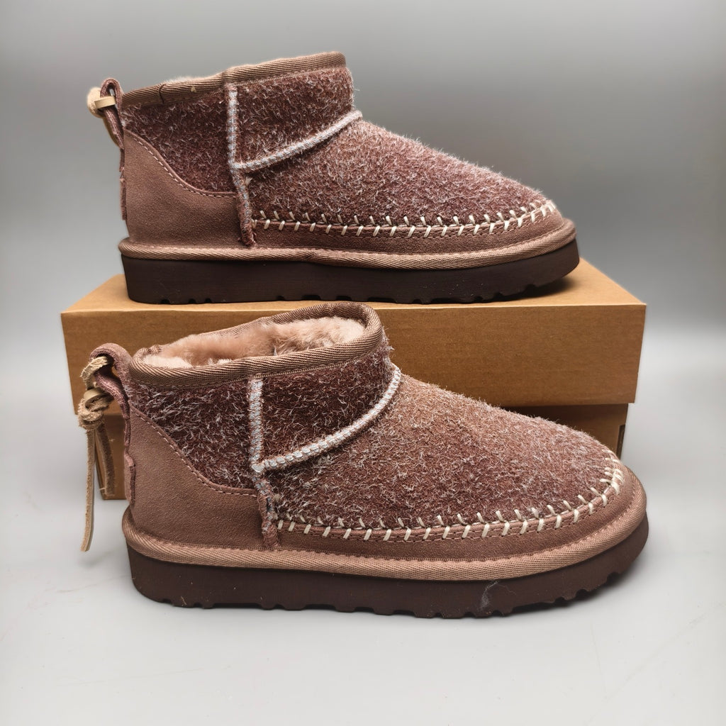 Brown Suede-Finish Back-Strap Shoes - Style 1538