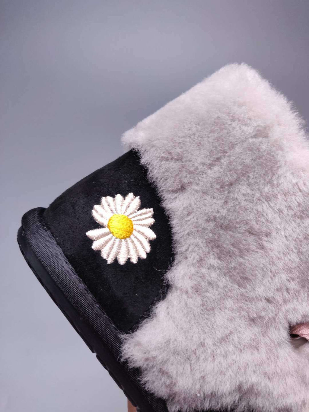 Black Daisy, Chain & Ribbon Detail Shoes - Style 7888