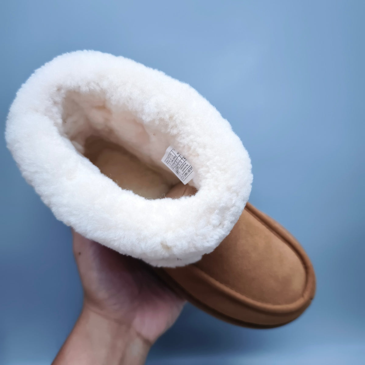 Chestnut Curly-Textured Oversized-Logo Mid-Top Boots - Style 5410
