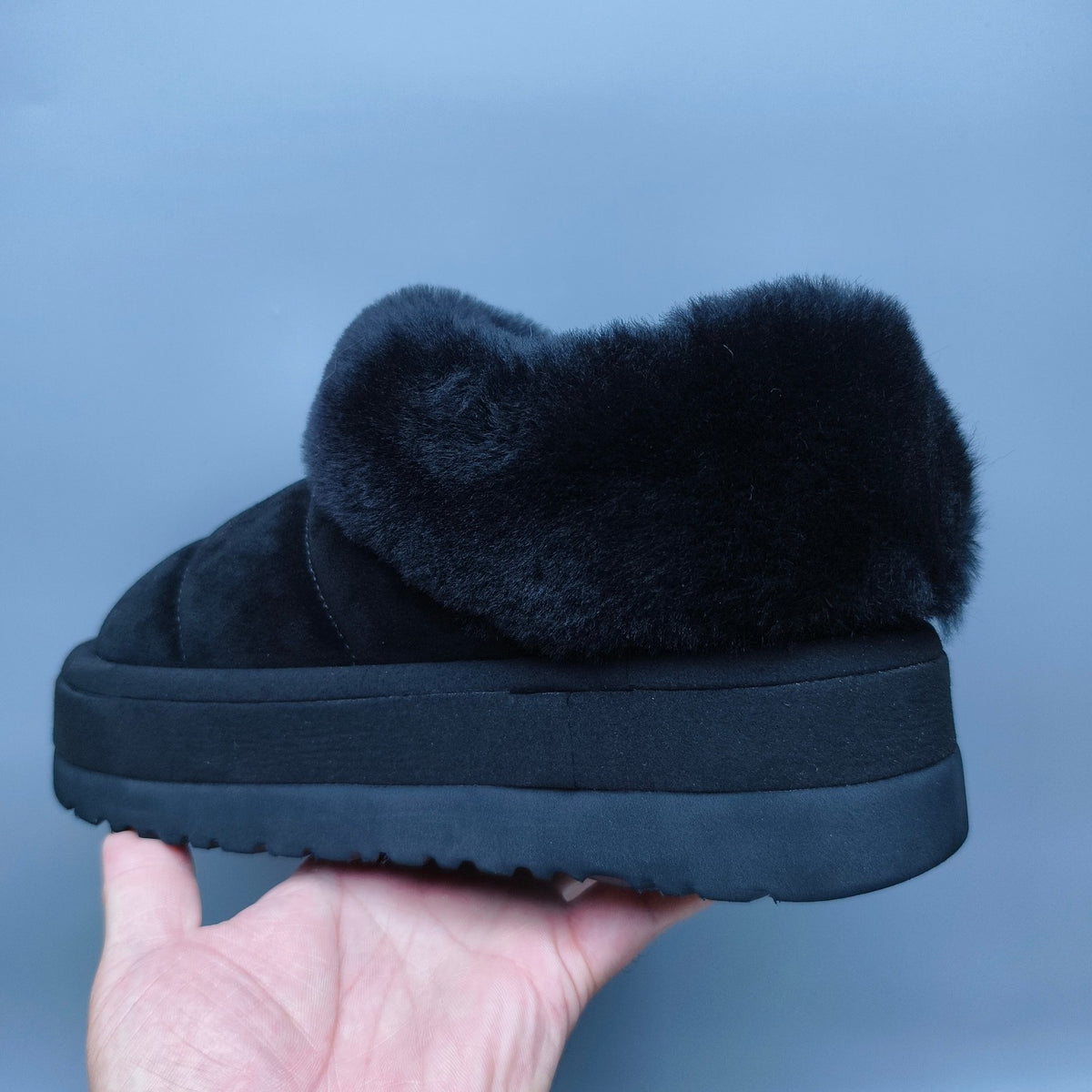 Black Platform Slip-On Casual Shoes - Style 6390