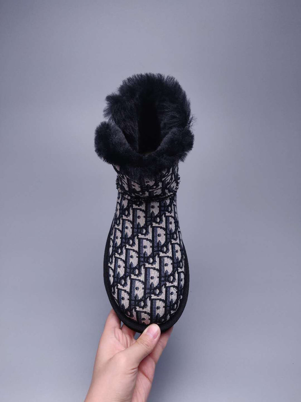 Black Fabric-Textured Footwear - Style 6554