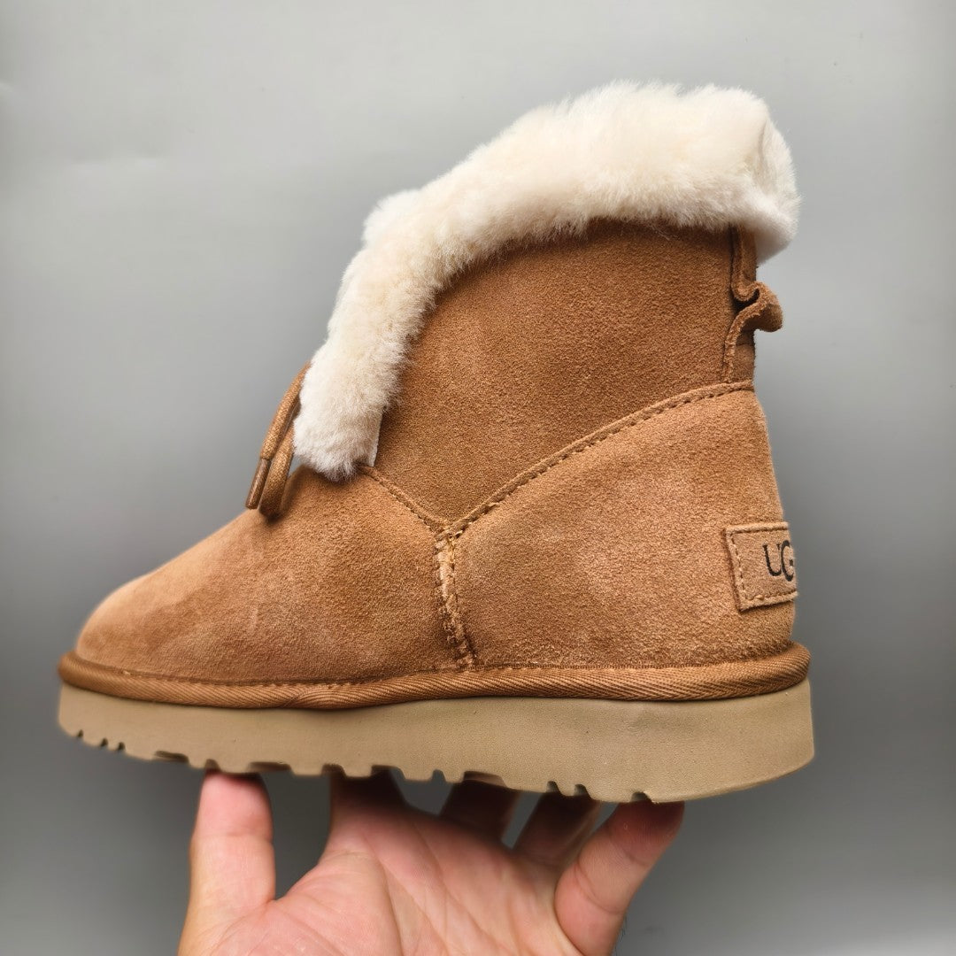Chestnut Lace-Up Mid-Calf Casual Boots - Style 4576